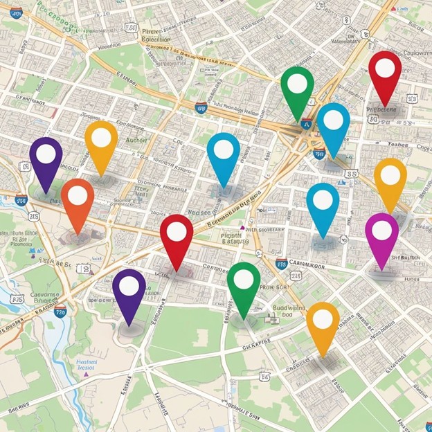 GPS verified campaign locations on map